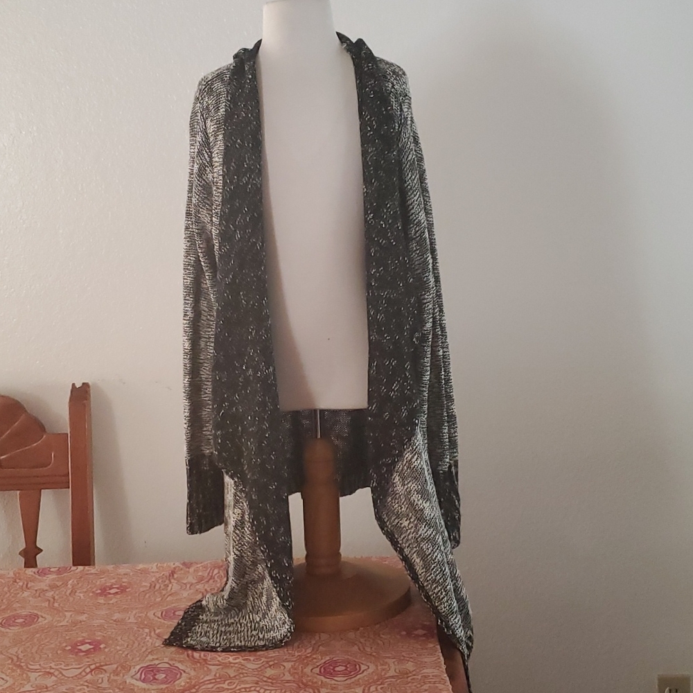 Susina - Duster - Color : Black & White - Size : XL